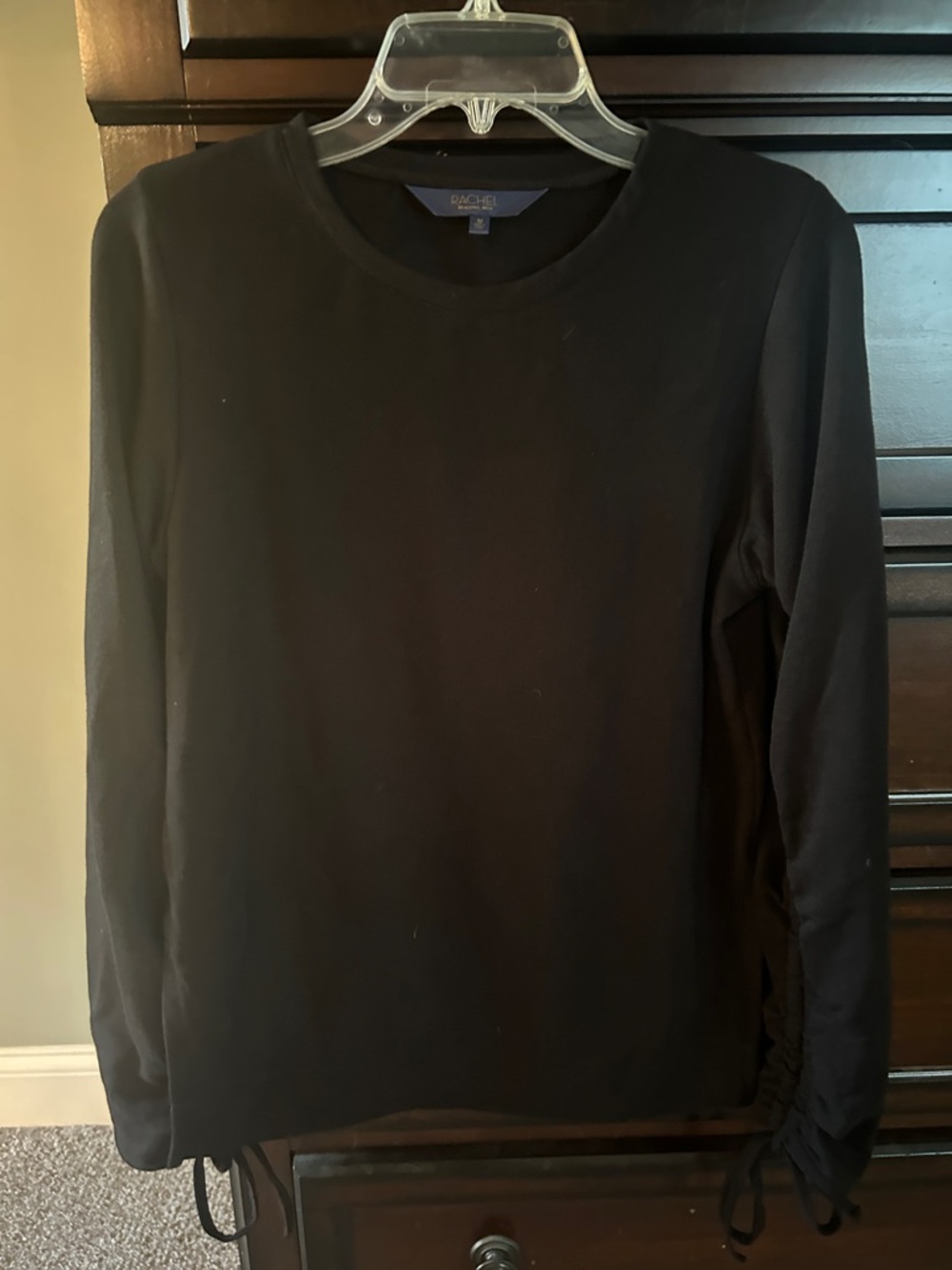 RACHEL Rachel Roy Men's Black Long Sleeve Crewneck Pullover